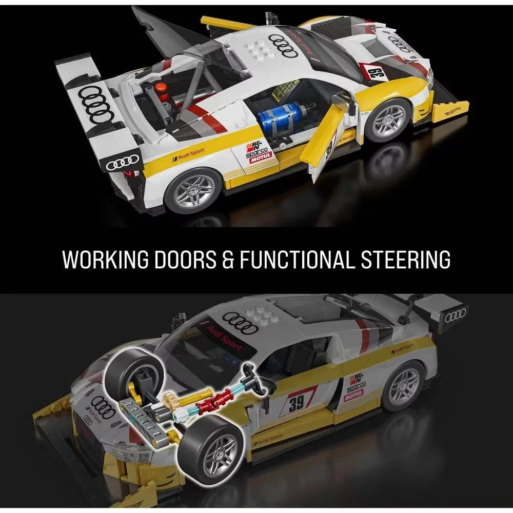 New! Mattel Brick Shop Hot Wheels '15 Audi R8 LMS Building‎ Kit Collectors JFT18